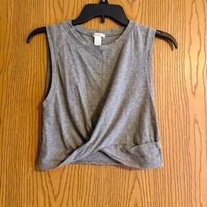 Bozzolo Heather Gray Twist Front Muscle Tee